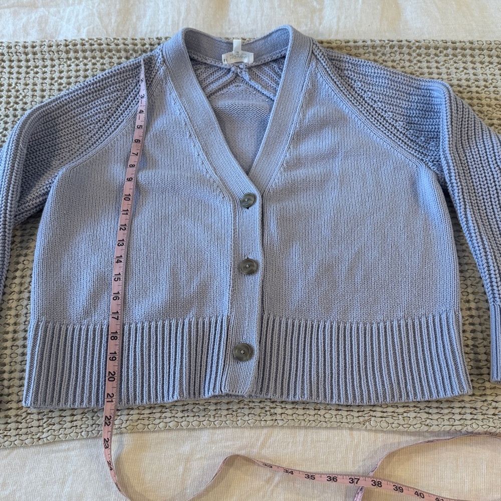 HAVEN WELL WITHIN Blue Knit Women’s Boyfriend Sweater Cardigan sz M - Picture 7 of 9
